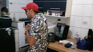 The boss falls for the maid online and then proceeds to fuck her hard in various positions