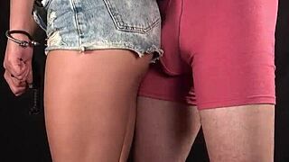 She likes being tied up in standing doggystyle