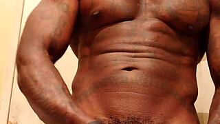 Worship That Big Black Cock, Hallelujah Johnson Stroking His Massive Dick!