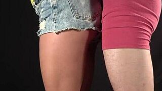 She likes being tied up in standing doggystyle