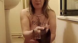 slave self-bonds with belt