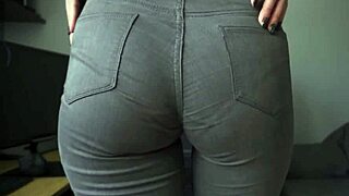 Amateur Milf Teases Perfect Ass In Super Tight Jeans And Panties Line
