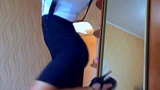 beautiful cam girl teases in sexy skirt solo