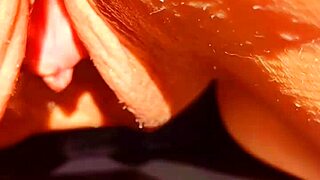 mature cougar spreads her huge wet pussy for exhibitionist show