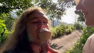 feeding young nympho ice cream and cock