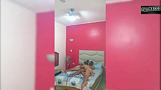 masked woman agrees to be filmed in hotel room