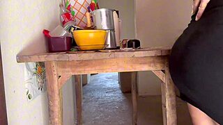 Theres no way you cant cum watching this video of the maid giving her ass in the kitchen the full video is on sheer