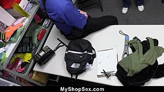 Shoplifter teen pleasures officer's dick!