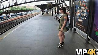 Blonde Czech Girlfriend Cheats Hardcore In Public Toilet