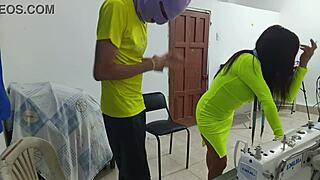Whore gets groped at work by boss