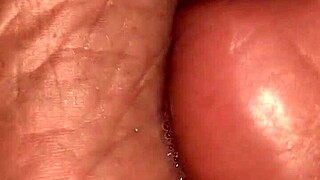 Candid ebony soles hidden and wet