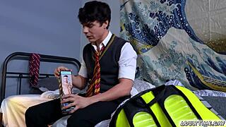 Horny Asher Day Alone Finds Dildo In Backpack Masturbates Gets Caught By Harley Xavier