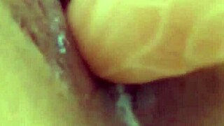 angelina grey shows pussy close up sliding big dildo