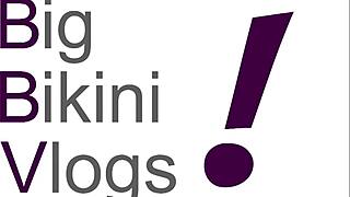 mrs james flaunts huge tits in bikini