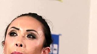 Sexy Honey Receives a Suggestive Sperm Load on Her Face