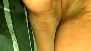 Candid ebony soles hidden and wet