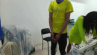 Whore gets groped at work by boss