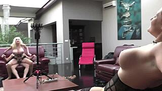 Babes with big tits in lingerie get their asses rimmed and fucked hard.