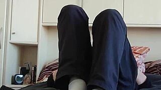 Meine weißen sneaker socken in homemade solo fetish