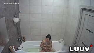 Luuv tattooed emily films her real amateur reality show while on a private video call, flashing natural tits