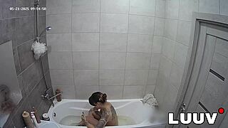 Luuv tattooed emily films her real amateur reality show while on a private video call, flashing natural tits