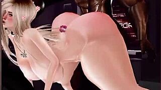 Castigando a una buena hembra blanca en imvu