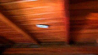 My mouth filled with cum after sucking his cock in airbnb cabin