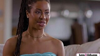 Ebony girl shows neighbors to lick pussy