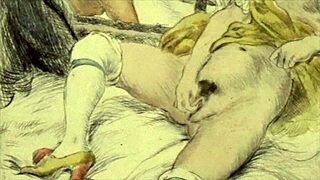 Vintage erotic drawings from antique cartoons