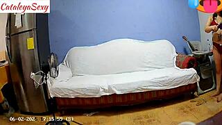 Backstage with big ass latina model in sexy lingerie preparing for production