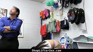 Officer Punishes Shoplifter with Rough Booty Fuck and Cum Warning