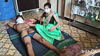 My Village Bhabhi Shivani in Green Saree Teasing and Stripping