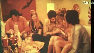Intense vintage retro orgy with banging hairy pussies