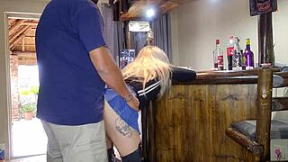 Cute Blonde Lifts Skirt For Quick Cheat Fuck In Gym!