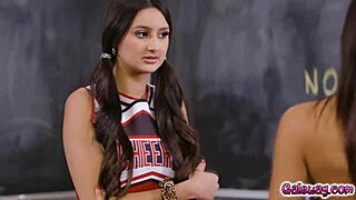 Eliza Ibarra, Kendra Spade, and Vanna Bardot passionately share naughty kisses in a thrilling lesbian fantasy.