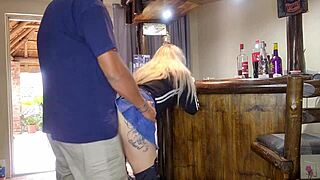 Cute Blonde Lifts Skirt For Quick Cheat Fuck In Gym!