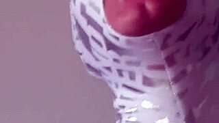 My sex doll vilja in a skin-tight zentai suit gagging on my cock