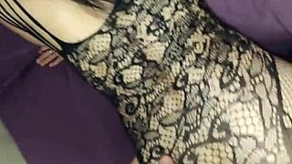 Husband and friend thoroughly fuck milf wife in erotic lingerie