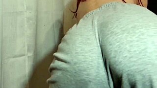 cute girl dancing and twerking on webcam close up