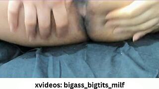 this milf with big ass and tits fingers her pussy