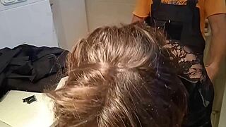 Emotional longing builds as mature wife surrenders to repairman's passion while husband slumbers