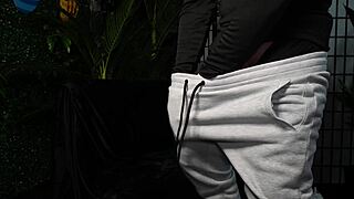 huge white cock cums in condom until it explodes and drinks piss vs world biggest cock