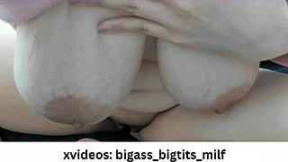 this milf with big ass and tits fingers her pussy