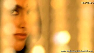 dance of the erotic veil, brunette strips and teases nude