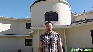 Hot Teen Masseur Pours Nuru Gel On Herself And Client Fully Naked!