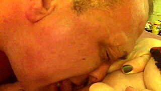 Granny enjoys tongue and cock stimulation