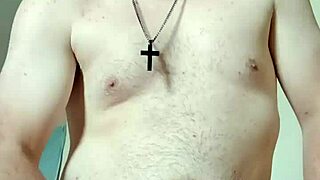 Shooting a load of sperm during solo masturbation.