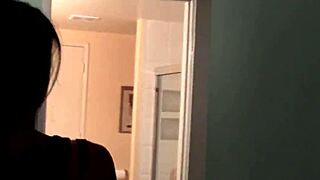 Asian realtor drools on clients cock outdoors