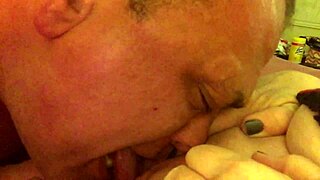 Granny enjoys tongue and cock stimulation