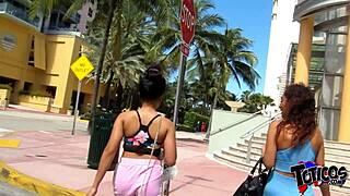 18yo teen interracial threesome with latina and tiny filipina on south beach airbnb shoot miami bts ft violet rae and sarah lace
